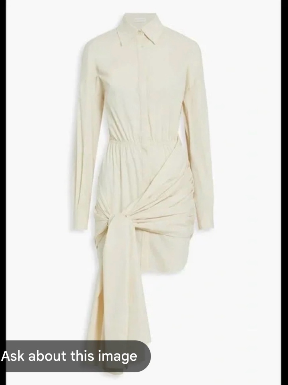 Ronny Kobo Cream Button-Front Wrap shirt dress